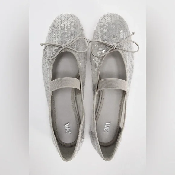 Zara Sequin Ballet Flats US 7.5 - Picture 6 of 6